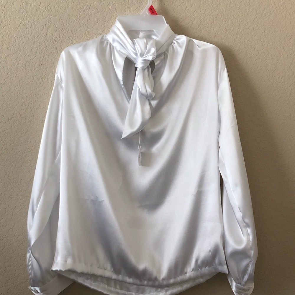 Satin tie up blouse